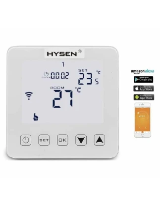  Hysen Hysen HY08-1 Ψηφιακός Θερμοστάτης Χώρου Smart με Οθόνη Αφής και Wi-Fi Λευκός