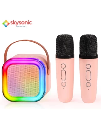  Skysonic K8 Καραόκε Ηχείο Bluetooth με 2 Ασύρματα Μικρόφωνα (Led RGB Light/1200mAh/Type-C