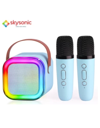  Skysonic K8 Καραόκε Ηχείο Bluetooth με 2 Ασύρματα Μικρόφωνα (Led RGB Light/1200mAh/Type-C