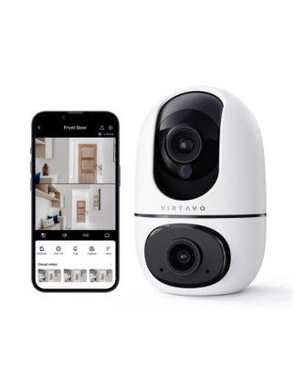  Virtavo EggSentry Διπλή Κάμερα Παρακολούθησης WiFi FHD 1080P με ΑΙ και Αμφίδρομη Επικοινω