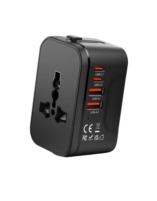  RRtravel HHT205 Αντάπτορας Πρίζας από Universal σε Universal με 4 Θύρες  (2xUSB / 2xType-