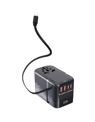  RRtravel HHT907 65W GAN Αντάπτορας Πρίζας από Universal σε Universal με 4 Θύρες (Καλώδιο 