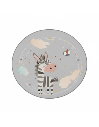  Giggles & Co. Στρογγυλό Παιδικό Χαλί Ζέβρα “Zebra Funk” – Μαλακό 3εκ. (Ø120 εκ.)