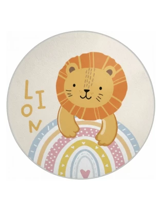  Giggles & Co. Στρογγυλό Παιδικό Play Rug “Lion Laughs” – Μαλακό 3εκ. (Ø120 εκ.)