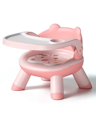 Giggles & Co. Baby Dining Chair με Αποσπώμενο Τραπεζάκι για Σίτιση & Παιχνίδι (Ροζ)