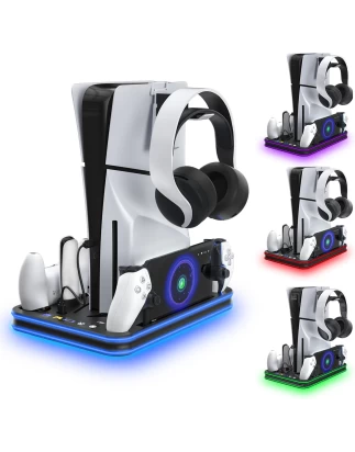  Βάση Φόρτισης PS5 / PS5 Slim & PS Portal με Ψύξη και RGB JYS-P5225 Μαύρη