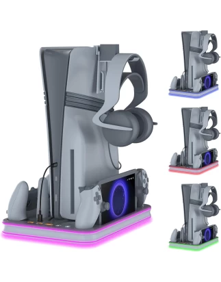  Βάση Φόρτισης PS5 / PS5 Slim & PS Portal με Ψύξη και RGB JYS-P5225 Γκρι