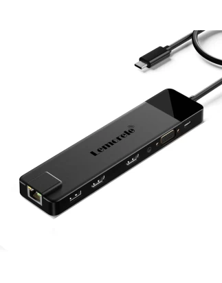  Lemorele TC100 Docking Station 13-σε-1 USB-C Hub με Dual 4K HDMI, VGA, PD 100W, Ethernet,