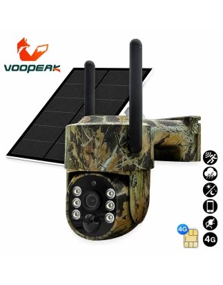  Voopeak TC32 4G LTE Solar Κάμερα Εξωτερικού Χώρου Περιστρεφόμενη 360° (4MP/PIR/Ανίχνευση 