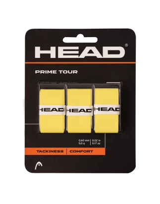 PRIME TOUR REGULAR 3X YW YELLOW OVERGRIP TENNIS HEAD