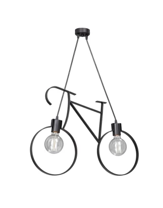 Bike Light - Κρεμαστό Δίφωτο Φωτιστικό E27 Industrial Μέταλλο Μαύρο Μοντέρνο Design - Μ67 