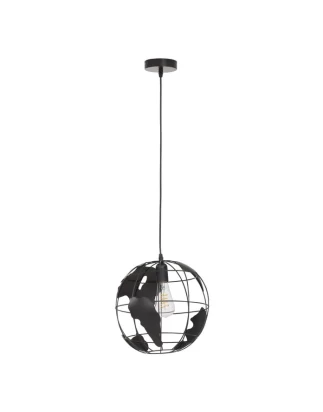 Atlas Sphere - Κρεμαστό E27 Industrial Μέταλλο Μαύρο Πλέγμα - Μ30 x Π30 x Υ30cm
