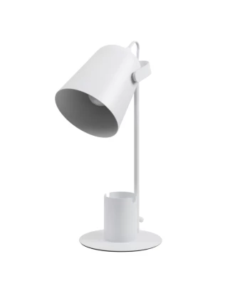 Focus Desk White - Επιτραπέζιο Μονόφωτο E27 Μοντέρνο Μέταλλο Λευκό Καμπάνα - Μ12 x Π15 x Υ