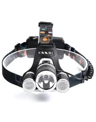 Explorer Beam - Φακός Κεφαλής Τρίφωτος LED Επαναφορτιζόμενος Μαύρος Πλαστικό - Μεταλλικό Ρ
