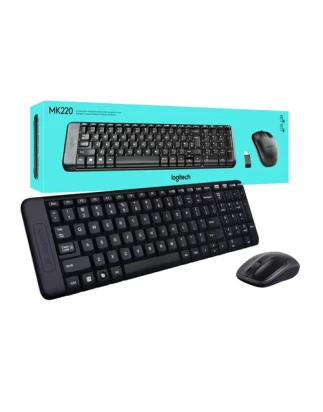 Logitech MK220 - Ασύρματο Σετ Πληκτρολόγιο & Ποντίκι USB - Αγγλικό US - Μαύρο
