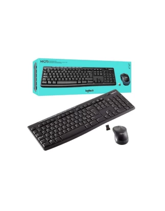 Logitech MK270 - Ασύρματο Σετ Πληκτρολόγιο & Ποντίκι USB - Αγγλικό US - Μαύρο