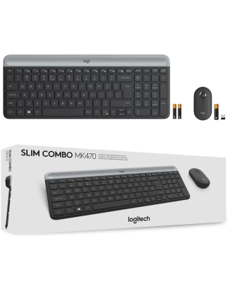 Logitech MK470 - Ασύρματο Σετ Πληκτρολόγιο & Ποντίκι USB - Αγγλικό US - Μαύρο