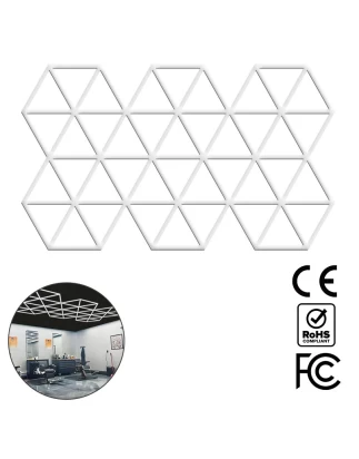 HexaLine - Διακοσμητικό LED Φωτιστικό Πάνελ Οροφής Πολυγωνικού Σχεδιασμού με Εσωτερικά Μοτ