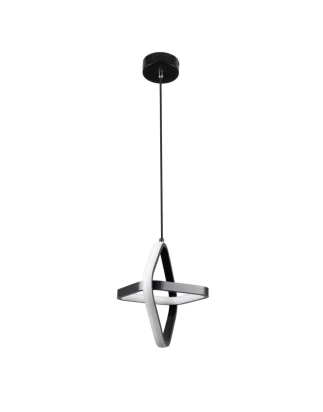 VenCore Duo Lume 6089-20005 - Μοντέρνο Κρεμαστό Φωτιστικό Οροφής Δίφωτο LED 22W Μαύρο Αλου