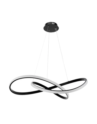 VenCore Infinity 6089-20001 - Μοντέρνο Κρεμαστό Φωτιστικό Οροφής LED 72W Μαύρο Αλουμίνιο Φ