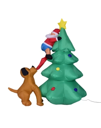 VenCore 8979-10004 - Santa Claus With Dog and Tree 1.8m - Χριστουγεννιάτικη Φιγούρα Φουσκω