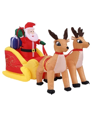 VenCore 8979-10005 - Santa Claus With Sleigh and Reindeers 1.8m - Χριστουγεννιάτικη Φιγούρ