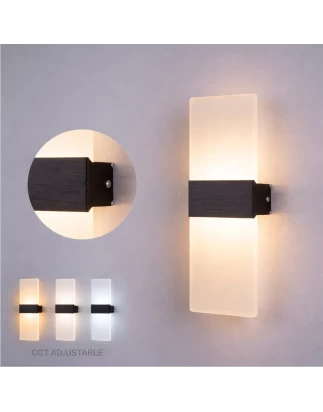 VenCore Aether Black 6093-20029 - Μοντέρνο Επιτοίχιο Φωτιστικό Απλίκα LED 12W Μαύρο Αλουμί