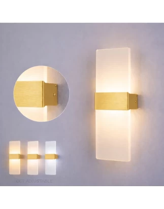 VenCore Aether Gold 6093-20032 - Μοντέρνο Επιτοίχιο Φωτιστικό Απλίκα LED 12W Χρυσό Αλουμίν
