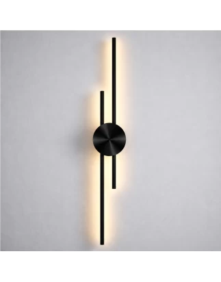 VenCore Aurex Black 6093-20106 - Μοντέρνο Επιτοίχιο Φωτιστικό Απλίκα LED 60CM 12W Μαύρο Αλ