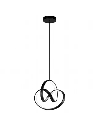 VenCore Loop Black 6089-20006 - Μοντέρνο Κρεμαστό Φωτιστικό Οροφής LED 18W Μαύρο Αλουμίνιο