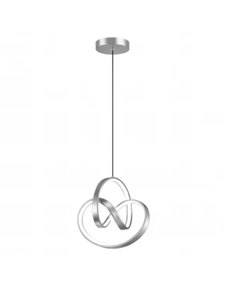 VenCore Loop Silver 6089-20008 - Μοντέρνο Κρεμαστό Φωτιστικό Οροφής LED 18W Ασημί Αλουμίνι