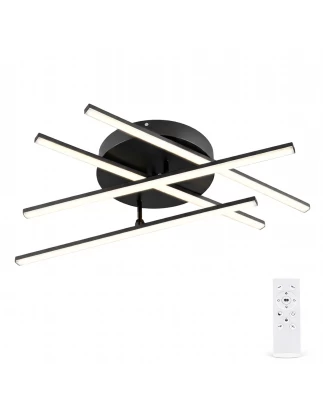 VenCore Gridline Black 7741-20019 - Μοντέρνο Φωτιστικό Οροφής Πλαφονιέρα LED 60W Μαύρο Αλο