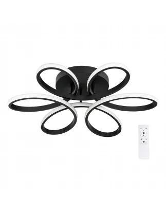 VenCore Lumeo Black 7741-20021 - Μοντέρνο Φωτιστικό Οροφής Πλαφονιέρα LED 60W Μαύρο Αλουμί