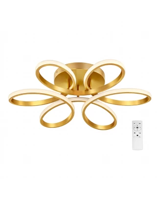 VenCore Lumeo Gold 7741-20024 - Μοντέρνο Φωτιστικό Οροφής Πλαφονιέρα LED 60W Χρυσό Αλουμίν