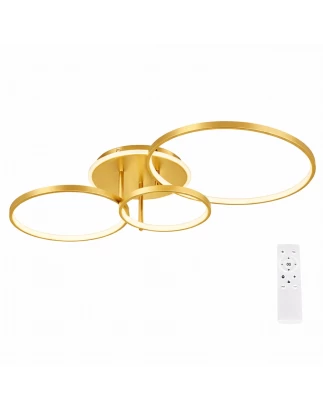 VenCore Elora Gold 7741-20030 - Μοντέρνο Φωτιστικό Οροφής Πλαφονιέρα LED 100W Χρυσό Αλουμί