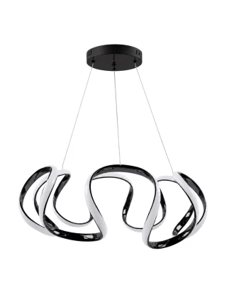 VenCore Nuvia Black 7741-20031 - Μοντέρνο Κρεμαστό Φωτιστικό Οροφής LED 45W Μαύρο Αλουμίνι