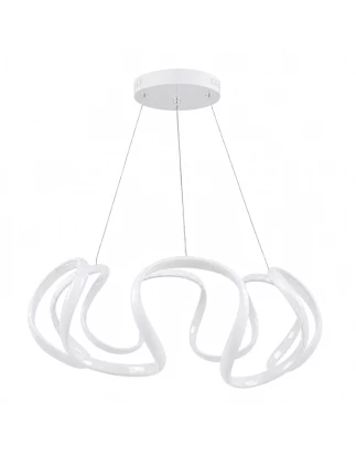 VenCore Nuvia White 7741-20032 - Μοντέρνο Κρεμαστό Φωτιστικό Οροφής LED 45W Λευκό Αλουμίνι