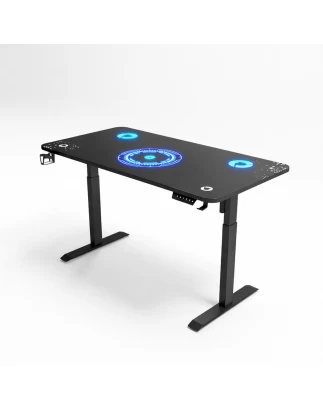 VenCore 2730-10007 - Gaming Desk Adjustable 120x60x72-112cm Black - Μοντέρνο Γραφείο Ρυθμι