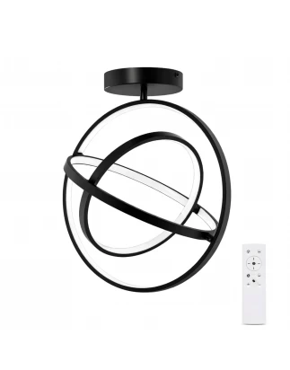 VenCore Orbital Black 7741-20043 - Μοντέρνο Φωτιστικό Οροφής Πλαφονιέρα LED 45W Μαύρο Αλου