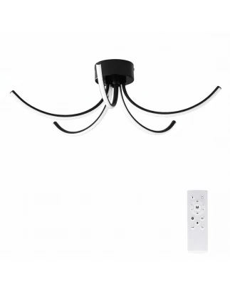 VenCore Vento Black 7741-20046 - Μοντέρνο Φωτιστικό Οροφής Πλαφονιέρα LED 45W Μαύρο Αλουμί