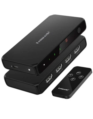  Lemorele G99 HDMI Switch 3-σε-1 με Τηλεχειριστήριο (4K@30Hz/HDMI 2.0/USB-C Τροφοδοσία) Bl