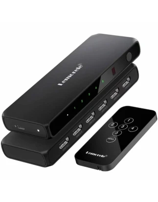  Lemorele G96 HDMI Switch 5-σε-1 με Τηλεχειριστήριο IR (4K@60Hz/HDCP/Plug & Play) Black