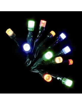 100 ΠΟΛΥΧΡΩΜΑ ΧΡΙΣΤΟΥΓΕΝΝΙΑΤΙΚΑ ΛΑΜΠΙΟΝΙΑ LED ΑΔΙΑΒΡΟΧΑ